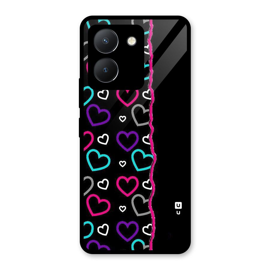 Empty Hearts Glass Back Case for Vivo Y36