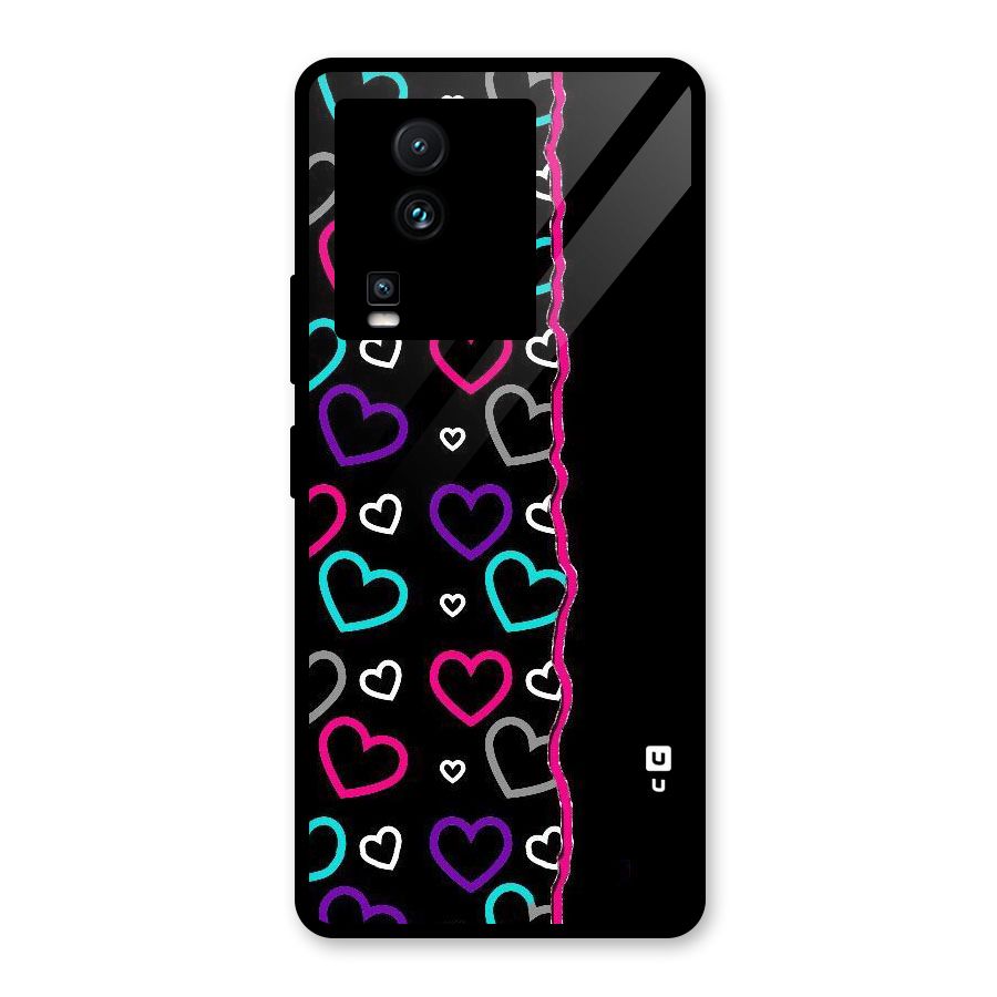 Empty Hearts Glass Back Case for Vivo iQOO Neo 7 Pro