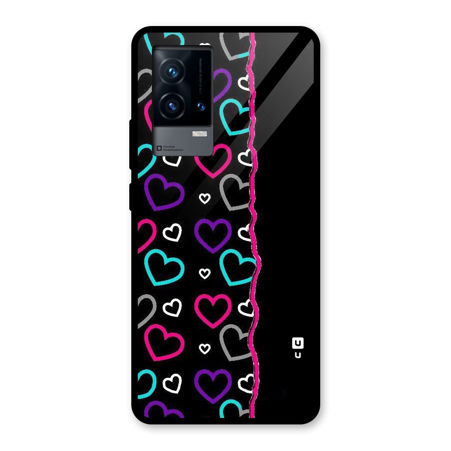 Empty Hearts Glass Back Case for iQOO 9 5G