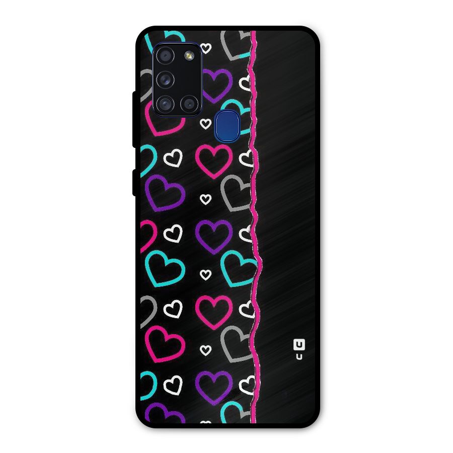 Empty Hearts Metal Back Case for Galaxy A21s