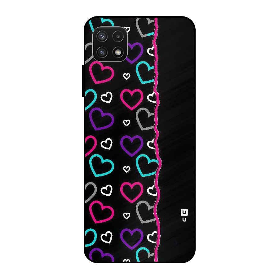 Empty Hearts Metal Back Case for Galaxy A22 5G
