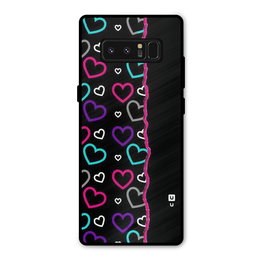 Empty Hearts Metal Back Case for Galaxy Note 8