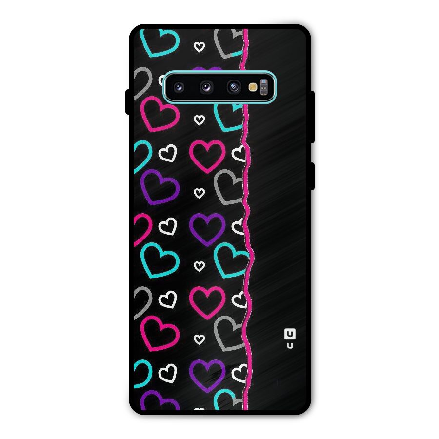 Empty Hearts Metal Back Case for Galaxy S10 Plus