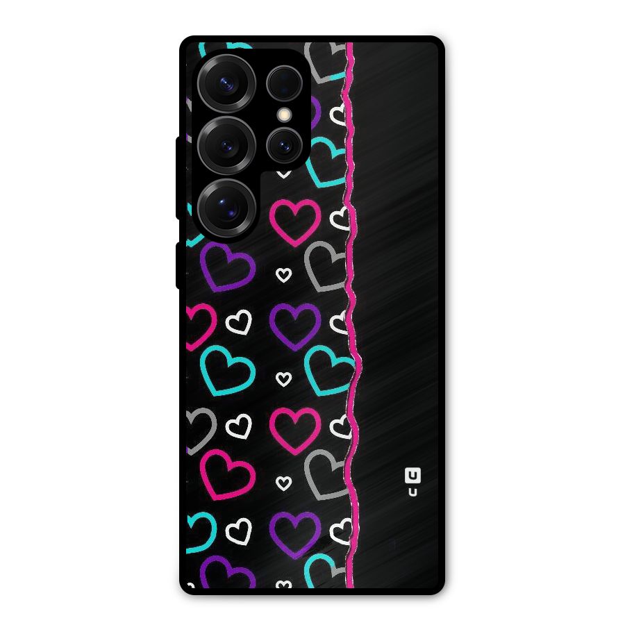 Empty Hearts Metal Back Case for Galaxy S25 Ultra