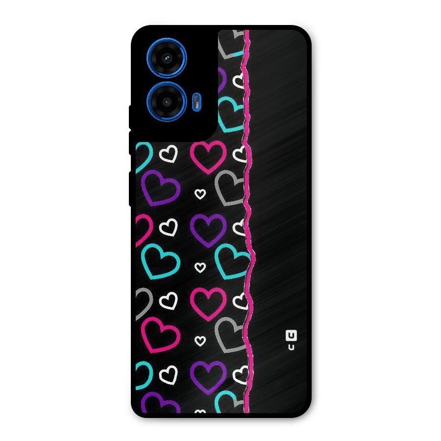 Empty Hearts Metal Back Case for Moto G45