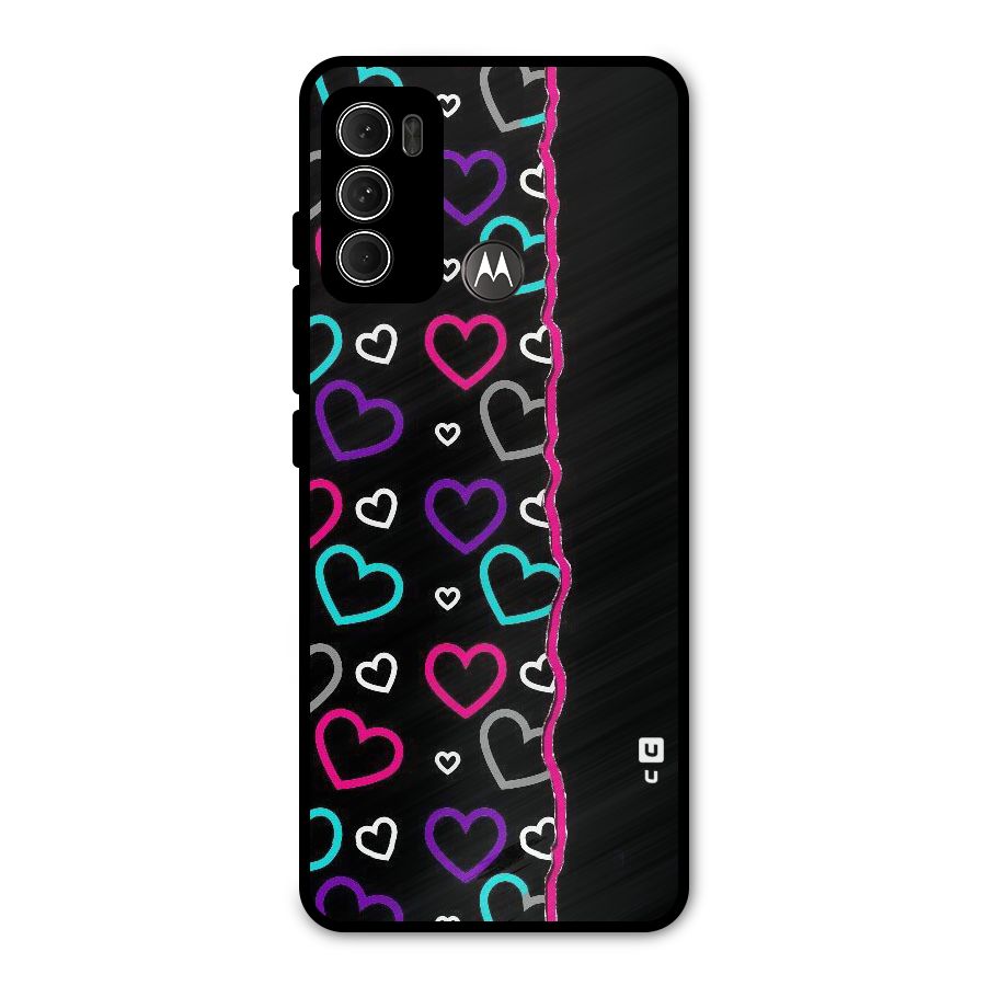 Empty Hearts Metal Back Case for Moto G60