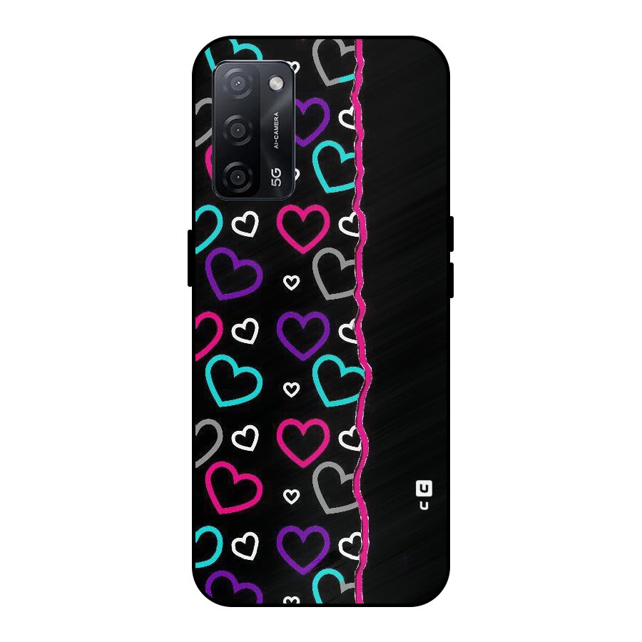 Empty Hearts Metal Back Case for Oppo A53s 5G