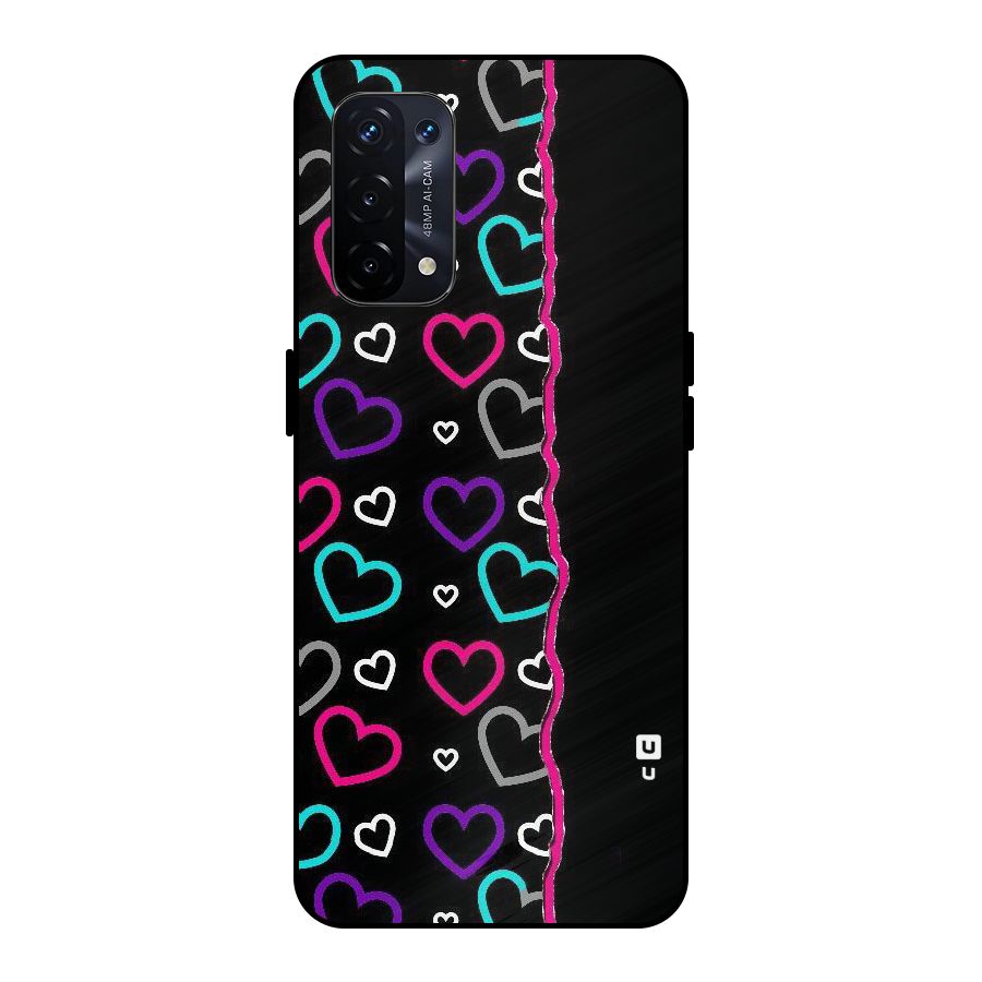 Empty Hearts Metal Back Case for Oppo A74 5G