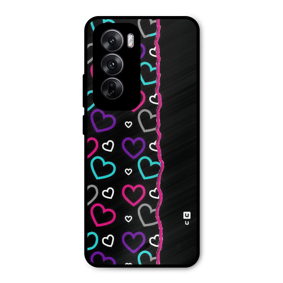 Empty Hearts Metal Back Case for Oppo Reno12