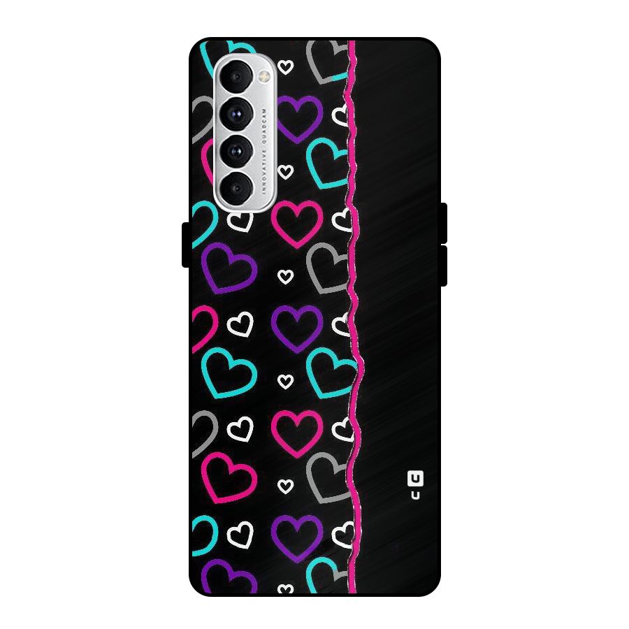 Empty Hearts Metal Back Case for Oppo Reno4 Pro