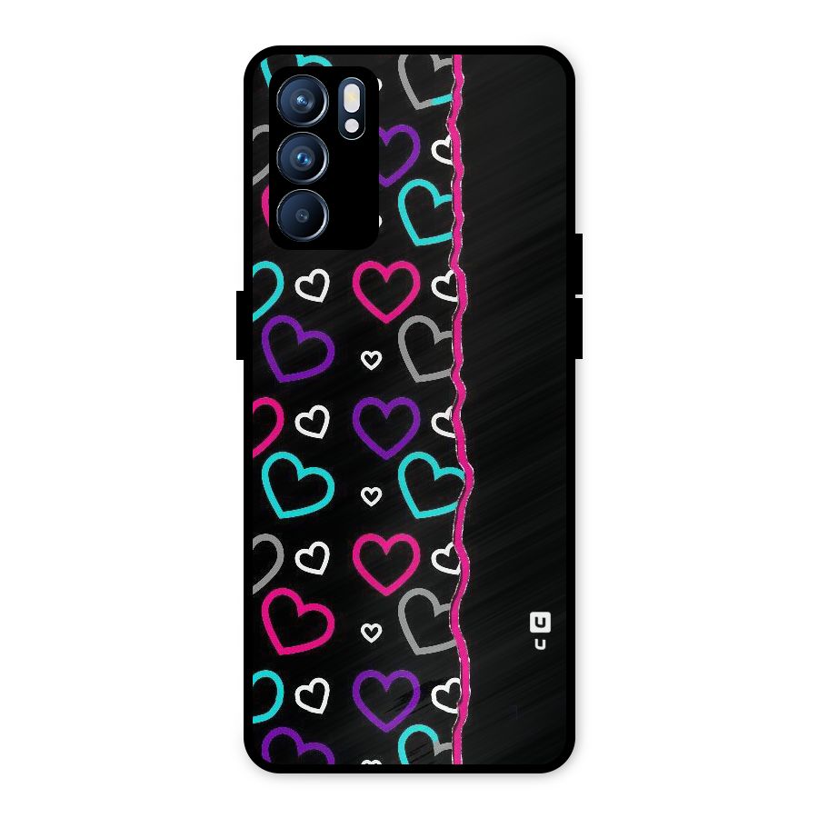 Empty Hearts Metal Back Case for Oppo Reno6 5G
