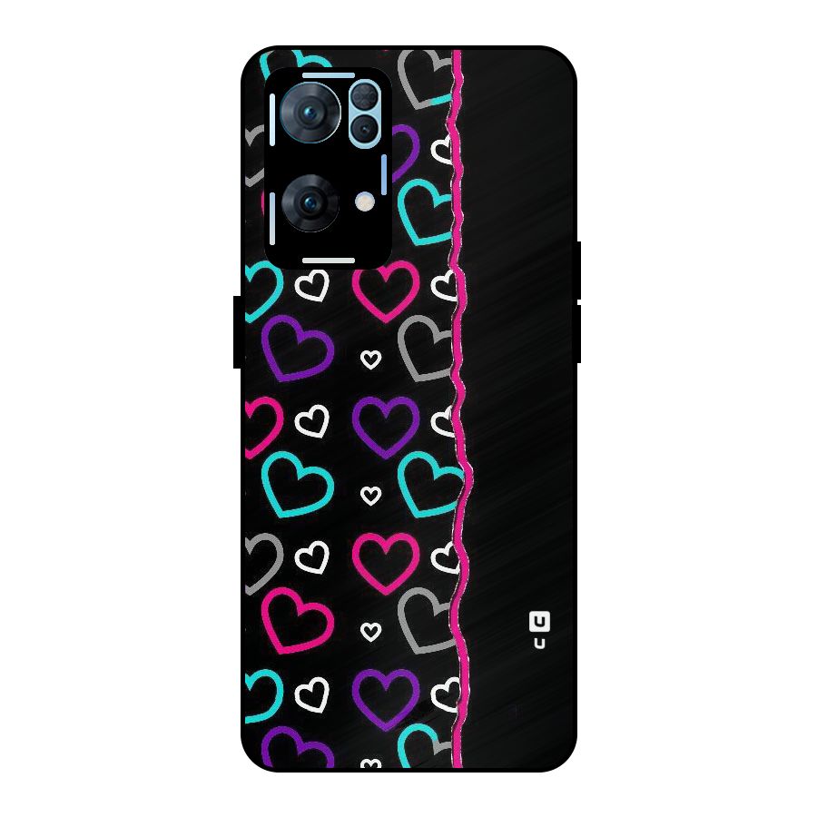 Empty Hearts Metal Back Case for Oppo Reno7 Pro 5G
