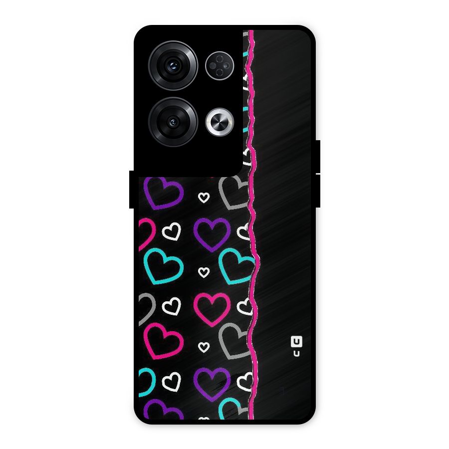 Empty Hearts Metal Back Case for Oppo Reno8 Pro 5G