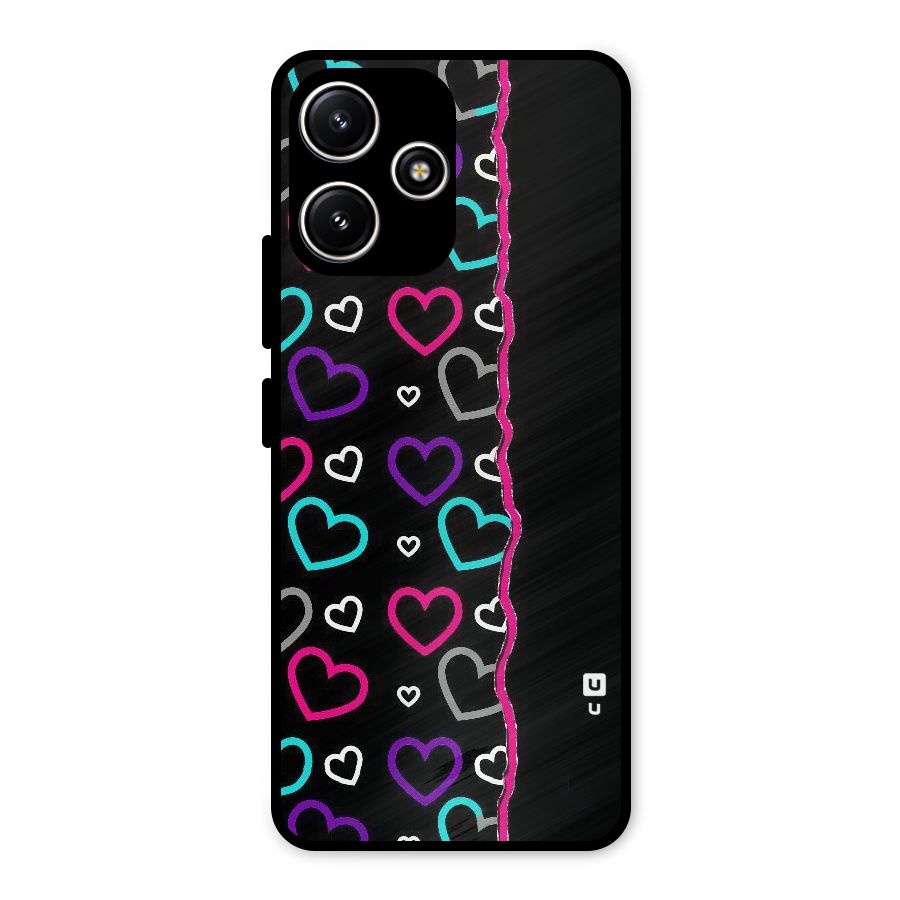 Empty Hearts Metal Back Case for Poco M6 Pro