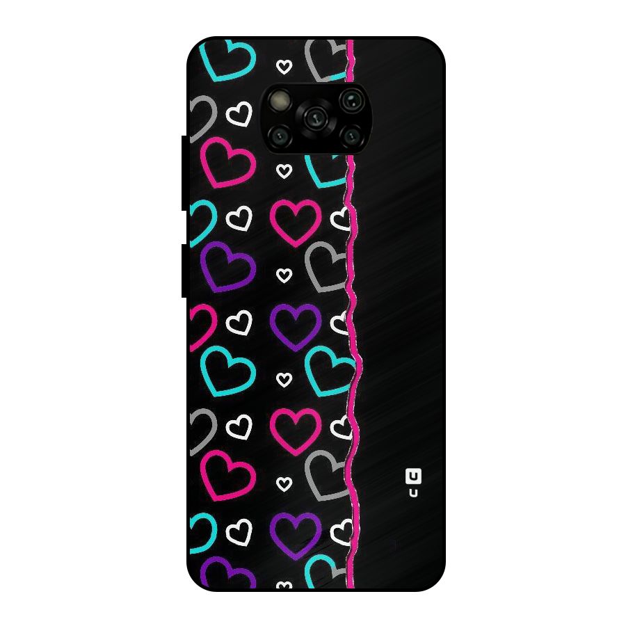 Empty Hearts Metal Back Case for Poco X3