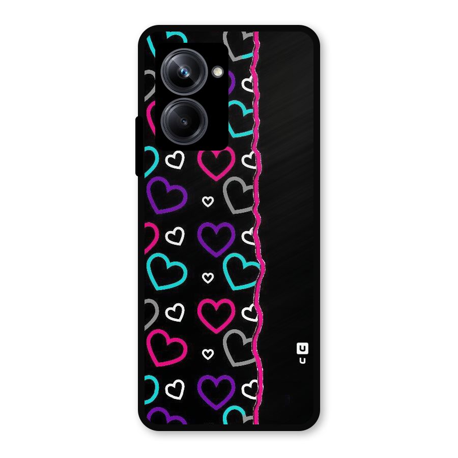 Empty Hearts Metal Back Case for Realme 10 Pro