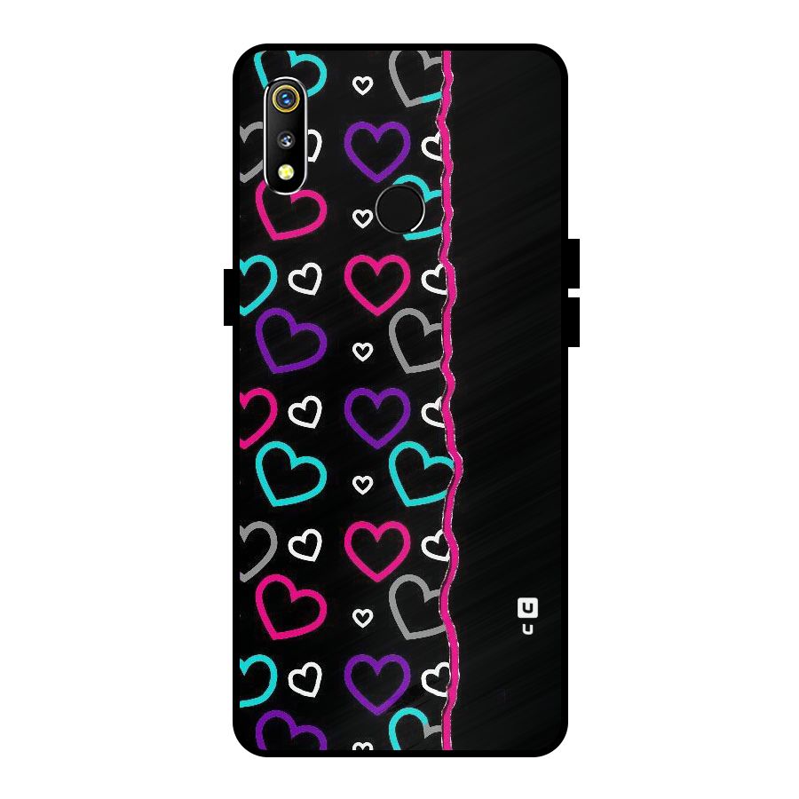 Empty Hearts Metal Back Case for Realme 3i