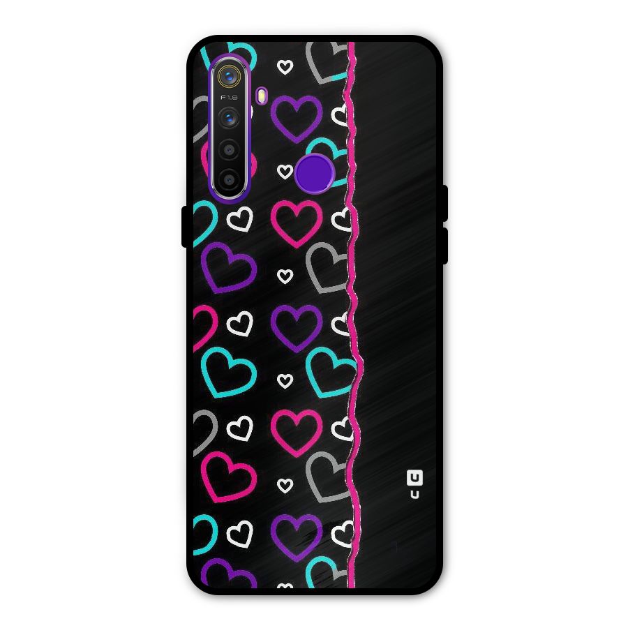Empty Hearts Metal Back Case for Realme 5