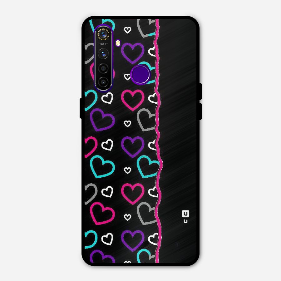 Empty Hearts Metal Back Case for Realme 5 Pro
