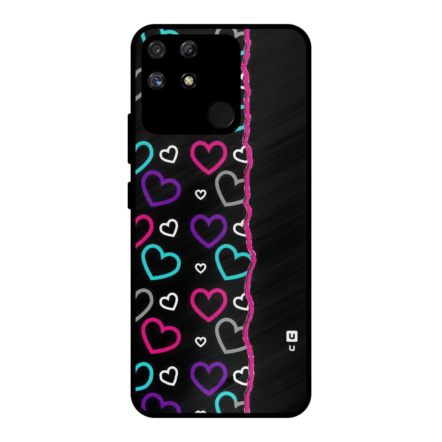 Empty Hearts Metal Back Case for Realme Narzo 50A