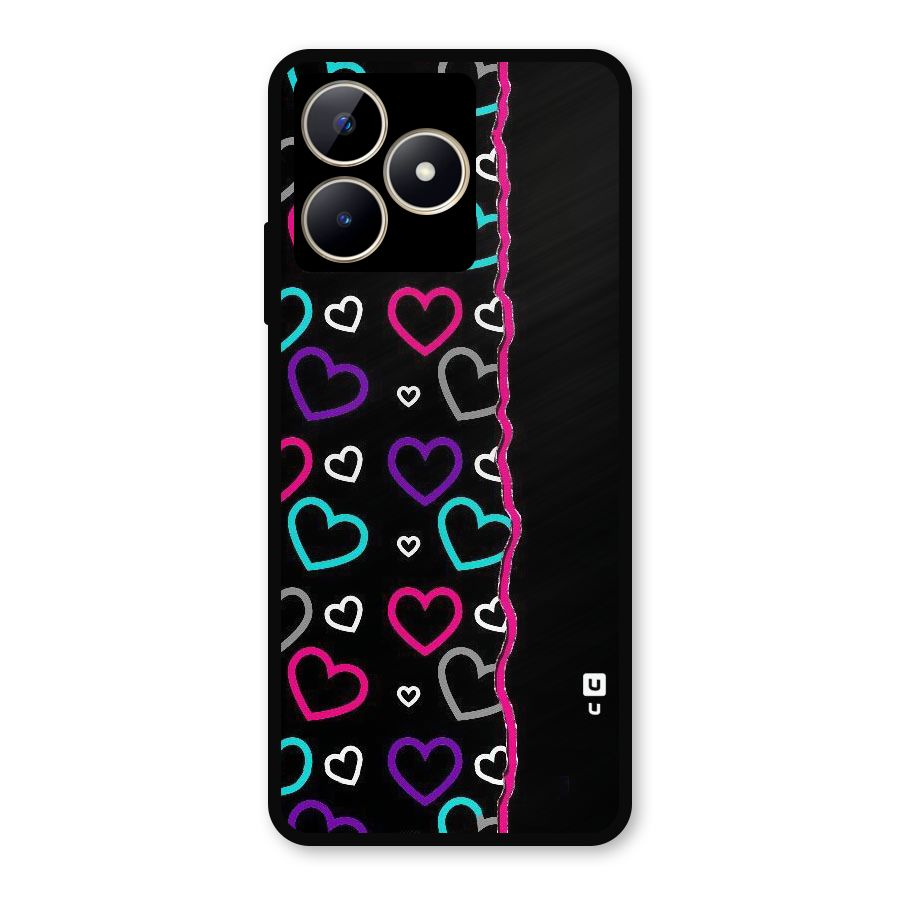 Empty Hearts Metal Back Case for Realme Narzo N53