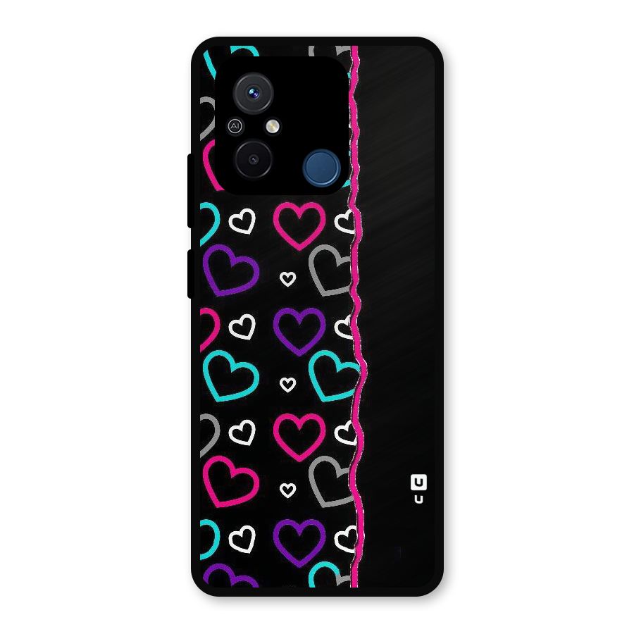 Empty Hearts Metal Back Case for Redmi 12C