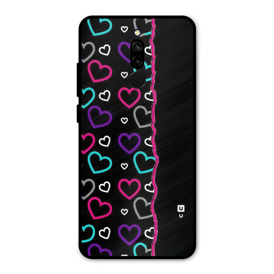 Empty Hearts Metal Back Case for Redmi 8