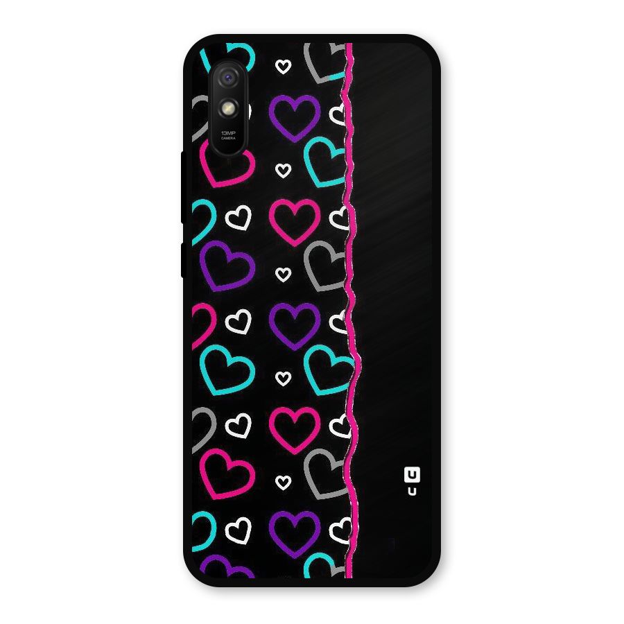 Empty Hearts Metal Back Case for Redmi 9i