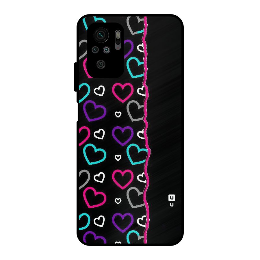 Empty Hearts Metal Back Case for Redmi Note 10S
