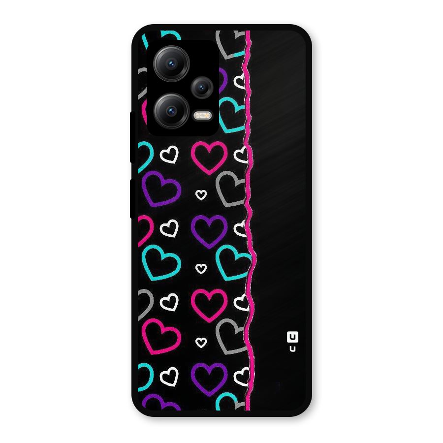 Empty Hearts Metal Back Case for Redmi Note 12 5G