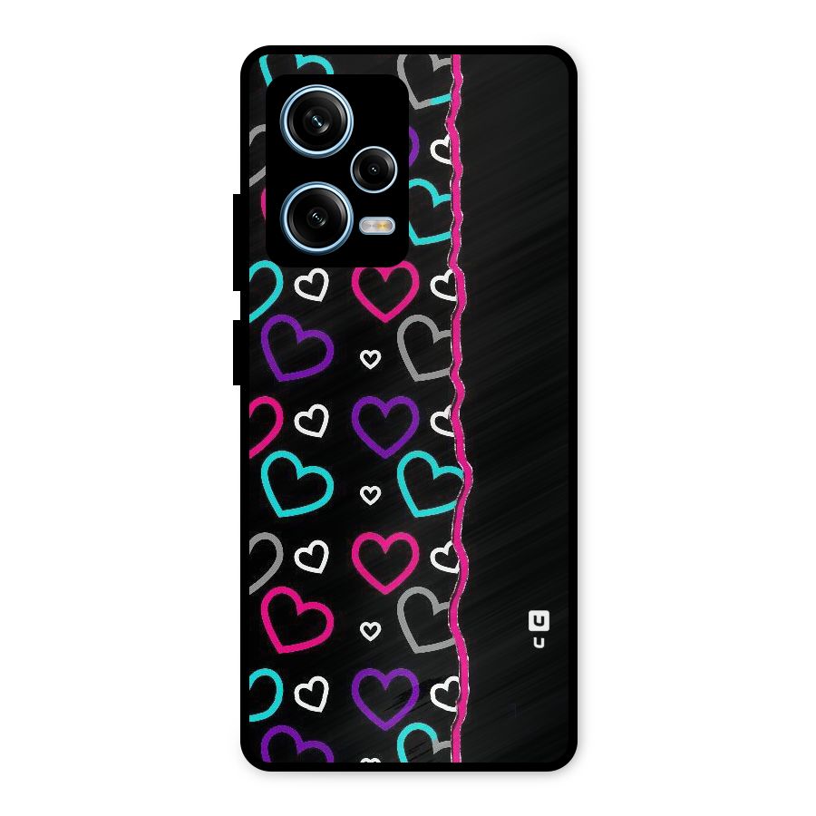 Empty Hearts Metal Back Case for Redmi Note 12 Pro