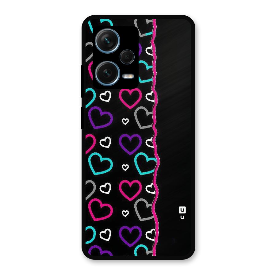 Empty Hearts Metal Back Case for Redmi Note 12 Pro Plus 5G