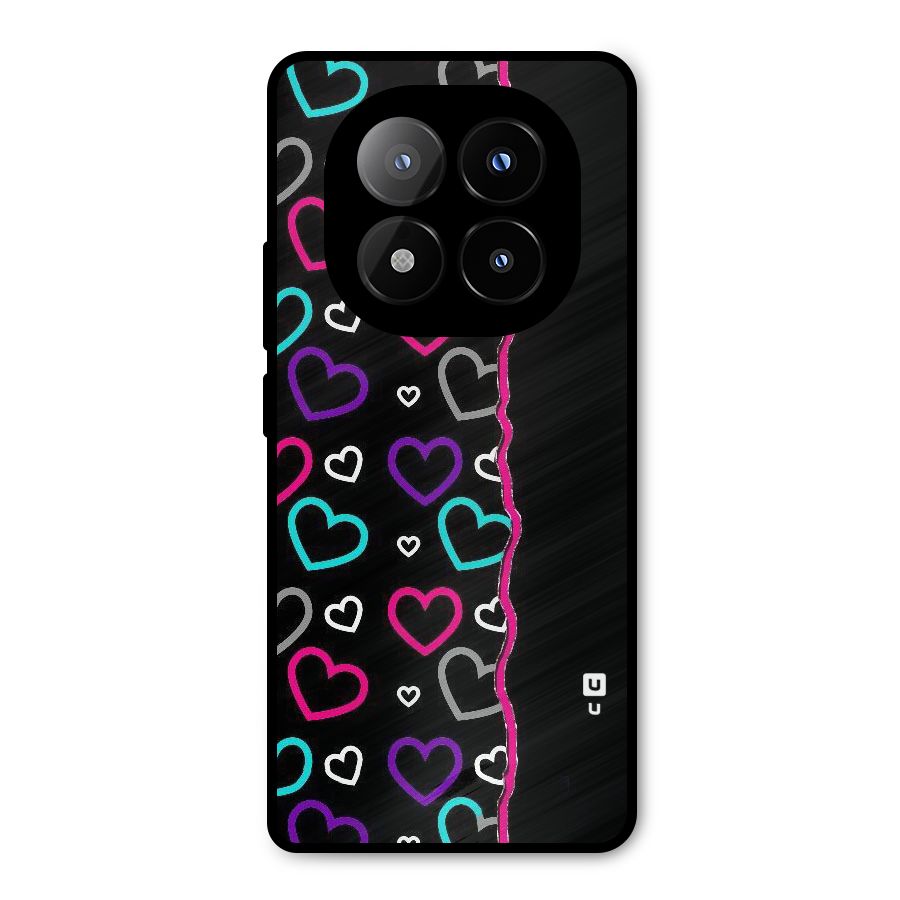 Empty Hearts Metal Back Case for Redmi Note 14 Pro Plus 5G