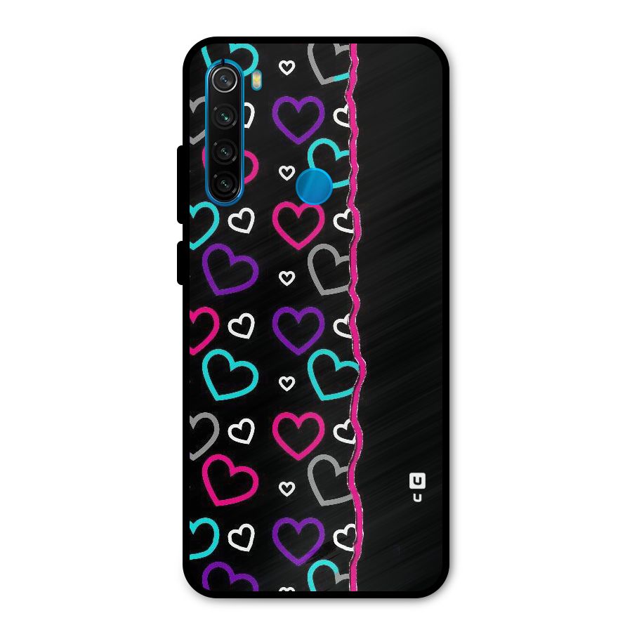Empty Hearts Metal Back Case for Redmi Note 8