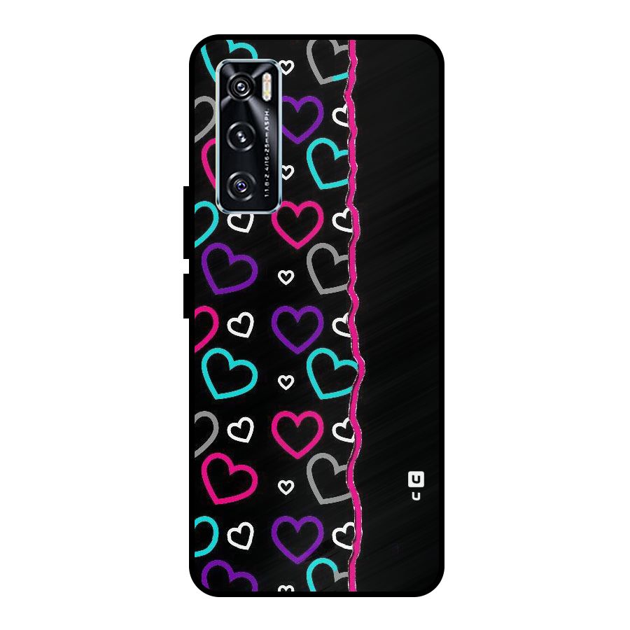 Empty Hearts Metal Back Case for Vivo V20 SE
