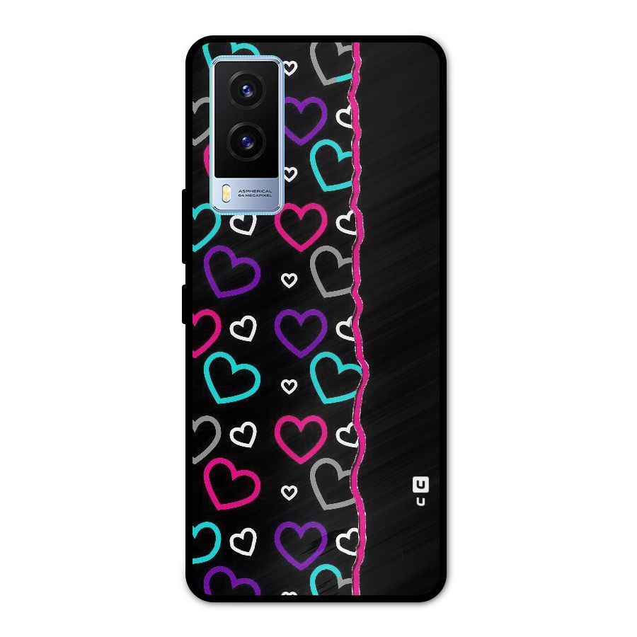 Empty Hearts Metal Back Case for Vivo V21e 5G