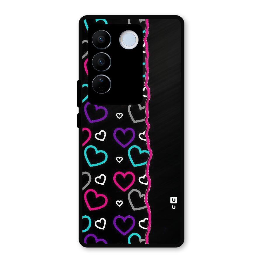 Empty Hearts Metal Back Case for Vivo V27 Pro