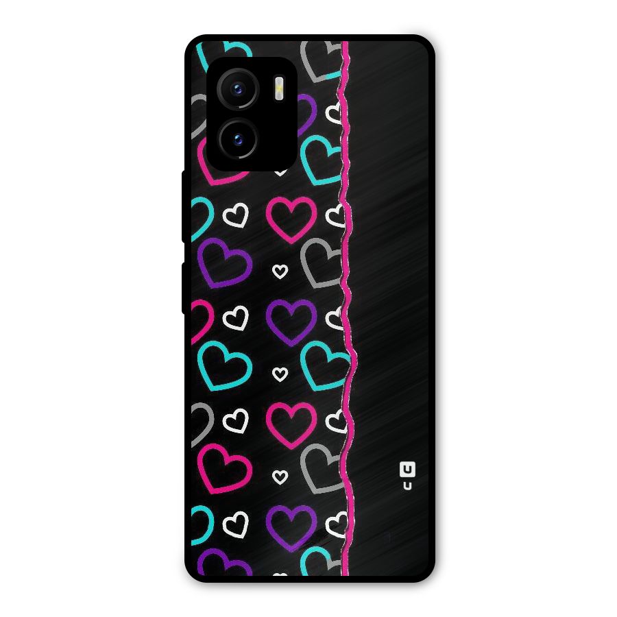Empty Hearts Metal Back Case for Vivo Y15s