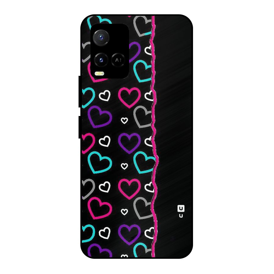 Empty Hearts Metal Back Case for Vivo Y21A