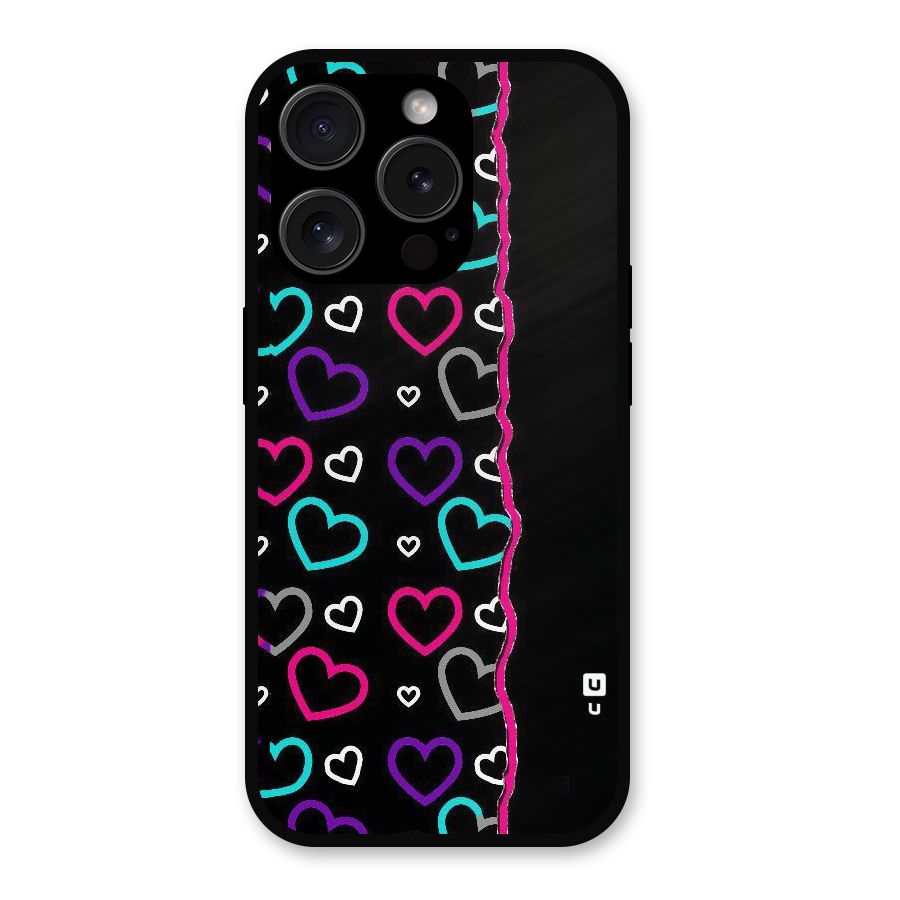 Empty Hearts Metal Back Case for iPhone 15 Pro