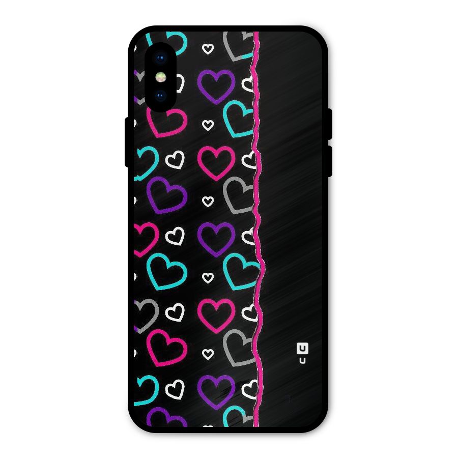 Empty Hearts Metal Back Case for iPhone XS