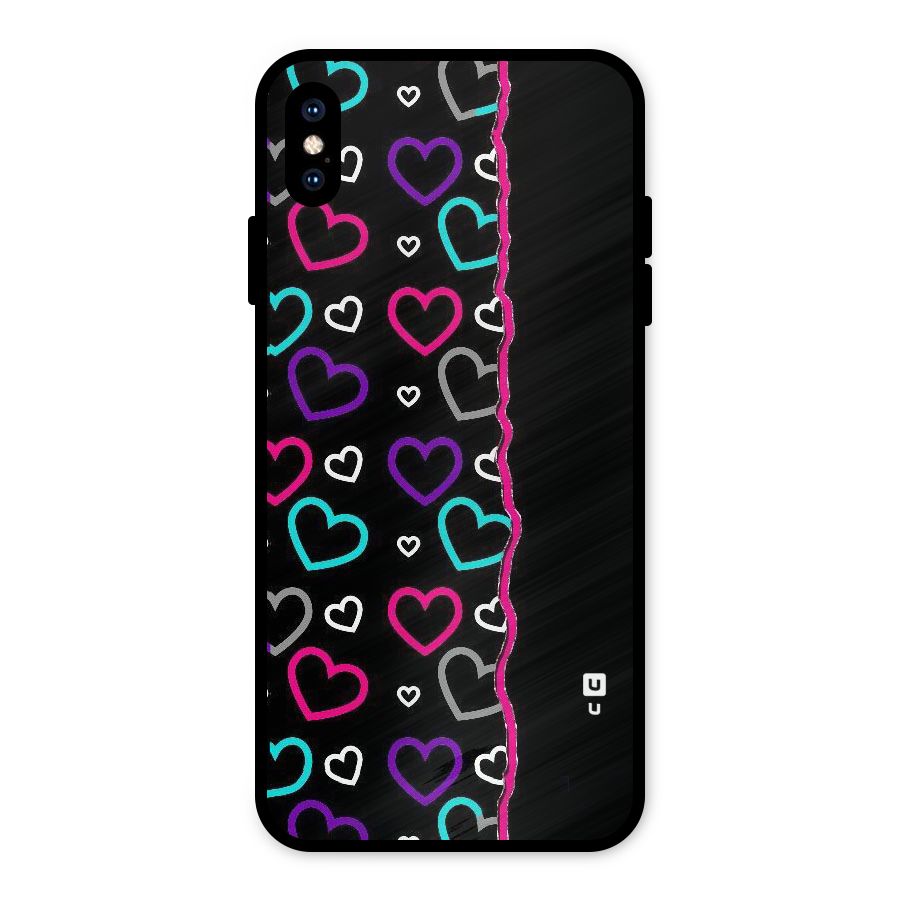 Empty Hearts Metal Back Case for iPhone XS Max