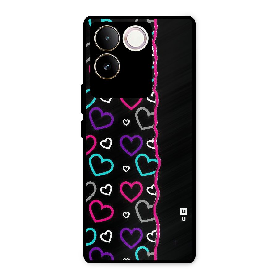 Empty Hearts Metal Back Case for iQOO Z7 Pro