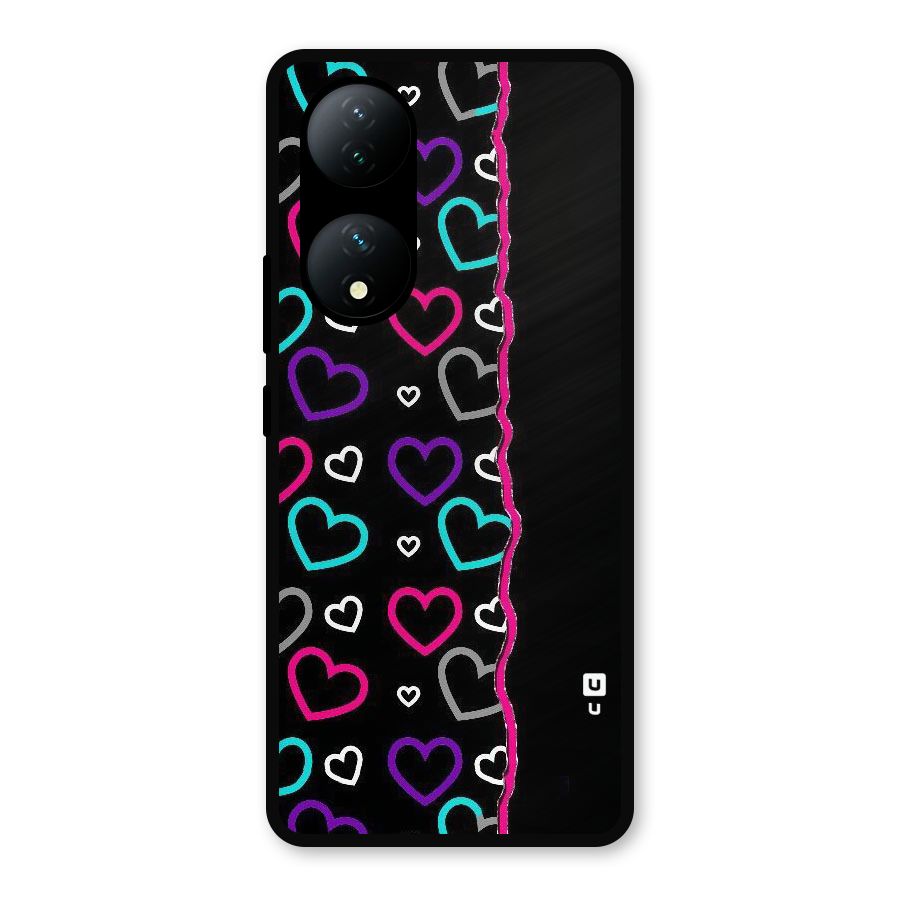 Empty Hearts Metal Back Case for iQOO Z7s
