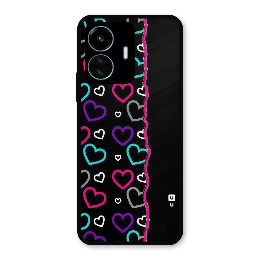Empty Hearts Metal Back Case for vivo iQOO Z6 Lite 5G