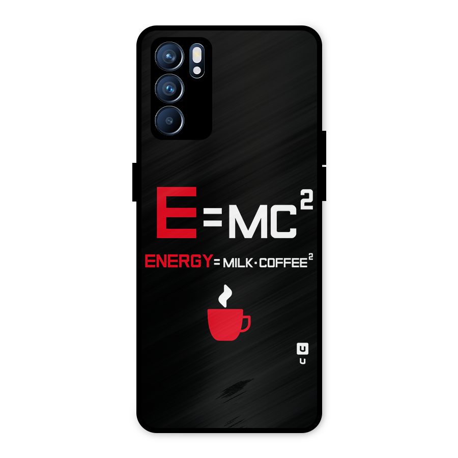 Energy Coffee Equation Metal Back Case for Oppo Reno6 5G
