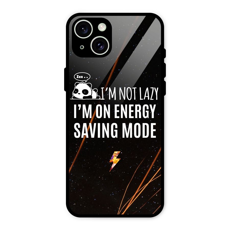 Energy Saving Mode Glass Back Case for iPhone 15 Plus