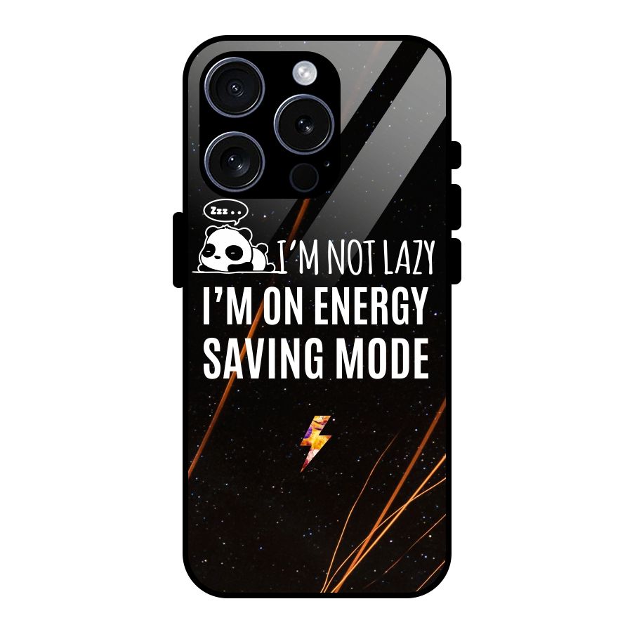 Energy Saving Mode Glass Back Case for iPhone 15 Pro