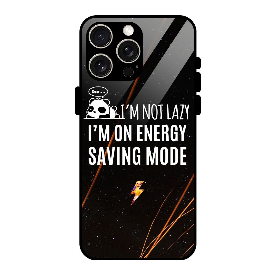 Energy Saving Mode Glass Back Case for iPhone 15 Pro Max