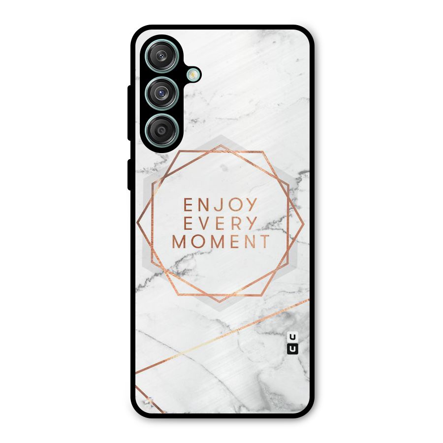 Enjoy Every Moment Metal Back Case for Galaxy M55 5G